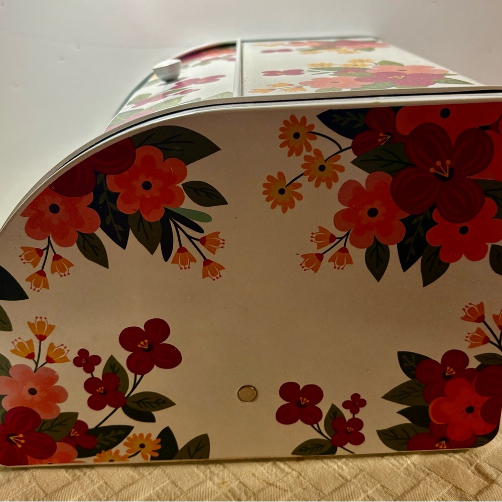 Bread Box Roll Up Door Spring Floral Metal Shabby Chic Vintage Style Ashland - Picture 5 of 6